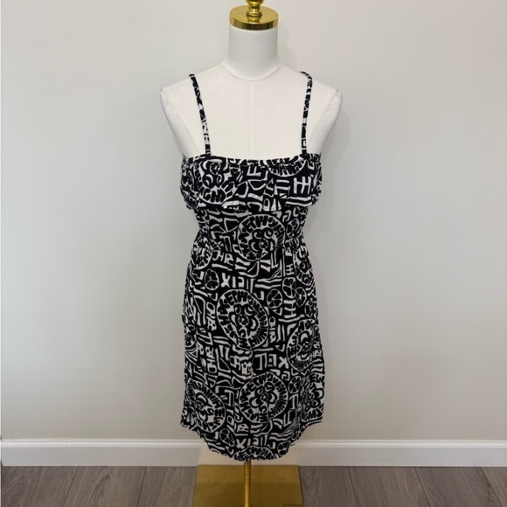 Black and White Patterned Mini Dress